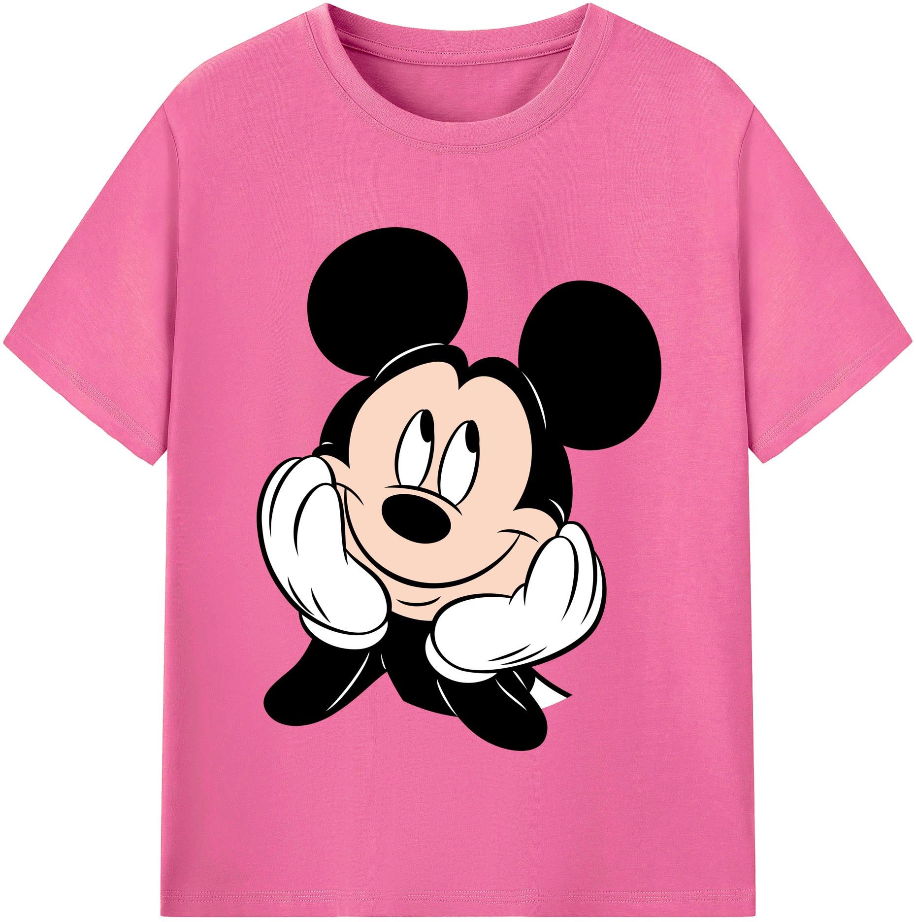 （画像用） ミッキーマウス Mickey Mouse レディースカジュアルプリントTシャツ（綿100％）